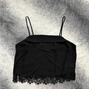 G. Reve Lace Trim Camisole Black Women Top Size Large Goth Y2K Grunge Sexy Chic